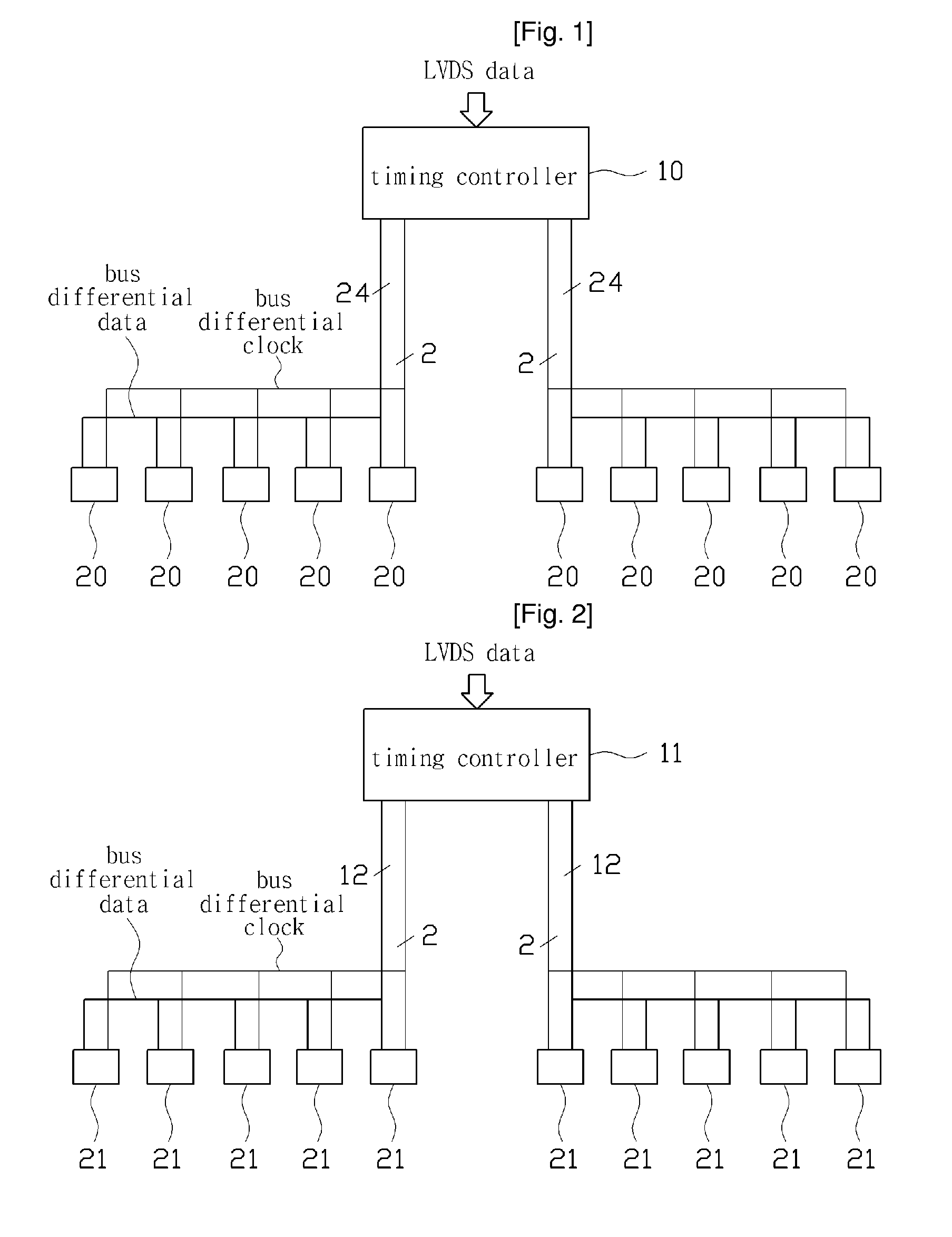 Display, timing controller and data driver for transmitting serialized mult-level data signal