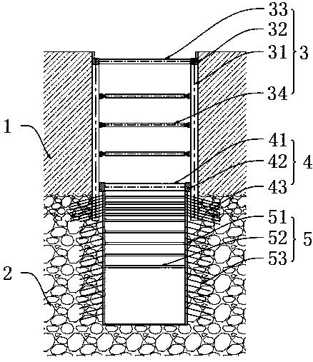 Rock-soil mixed vertical shaft engineering supporting system and vertical shaft construction method