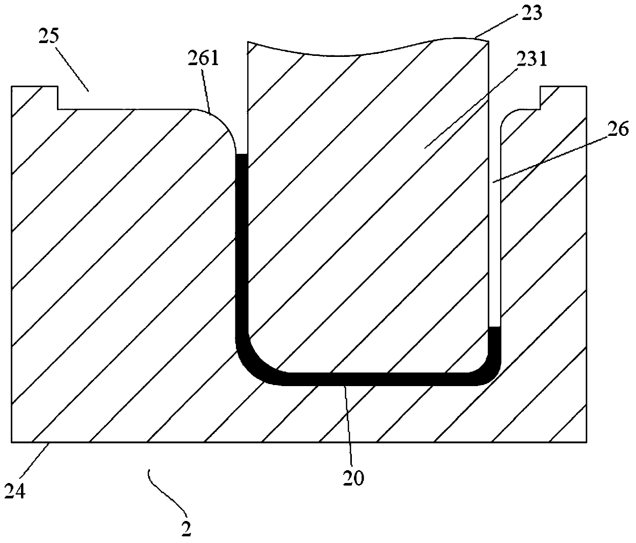 Compression molding die of thermoplastic composite component provided with I-shaped reinforcing ribs