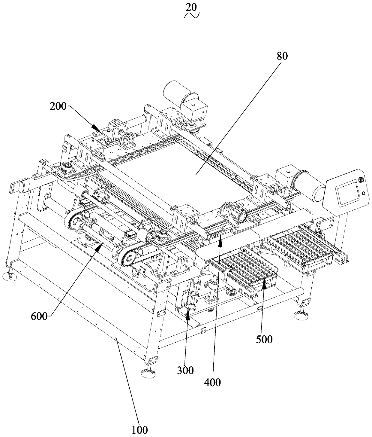 A brick stacking mechanism for polished bricks and its production line