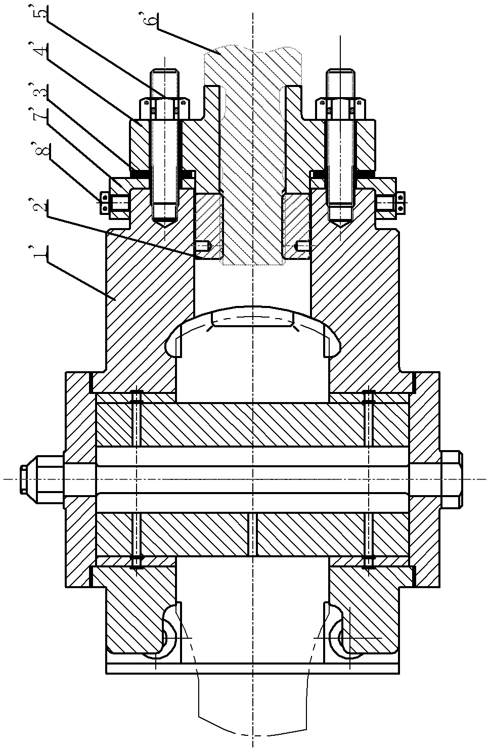 A connection adjustment structure between a piston rod and a crosshead body