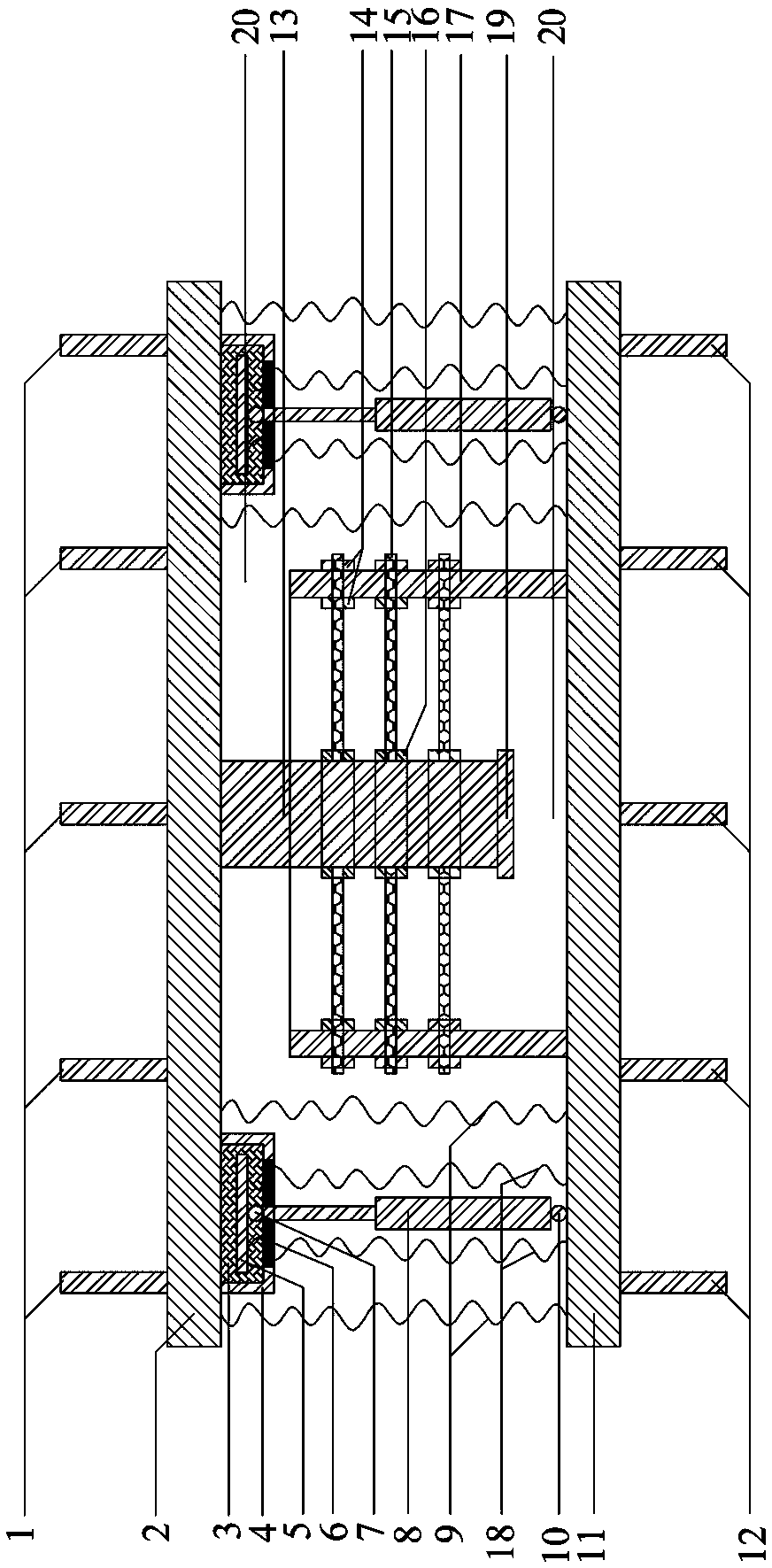 Compression-shear separated variable-stiffness vibration isolation support and manufacturing method thereof