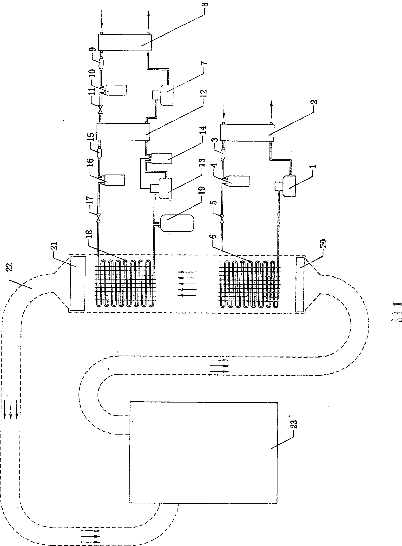 Circulation type super low temperature air cooler