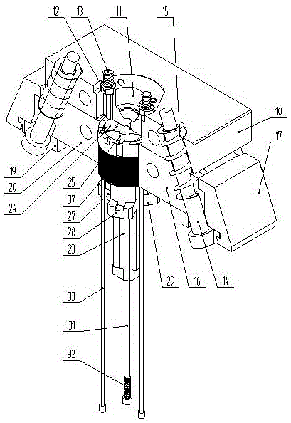 Mold achieving forming through multi-insert dovetail core-pilling mechanism