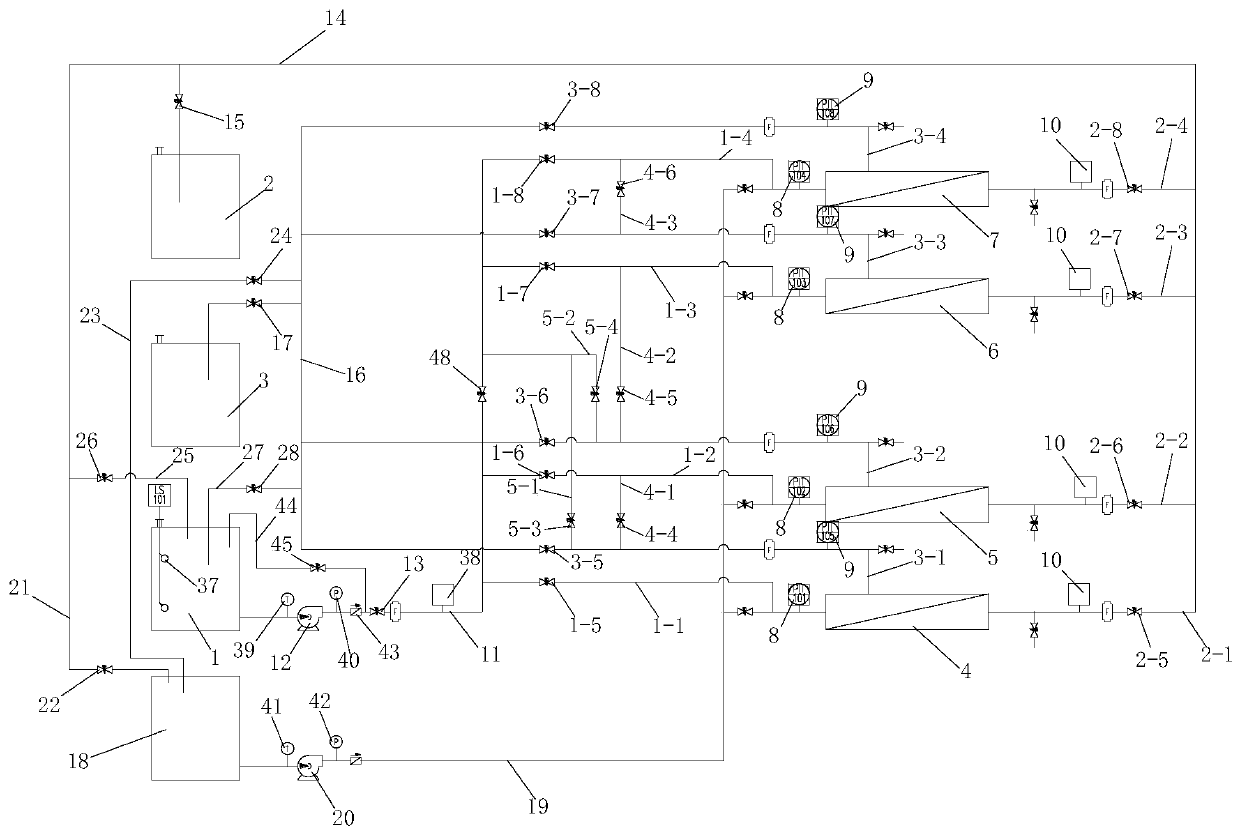 Adjustable section type reverse osmosis membrane detection system