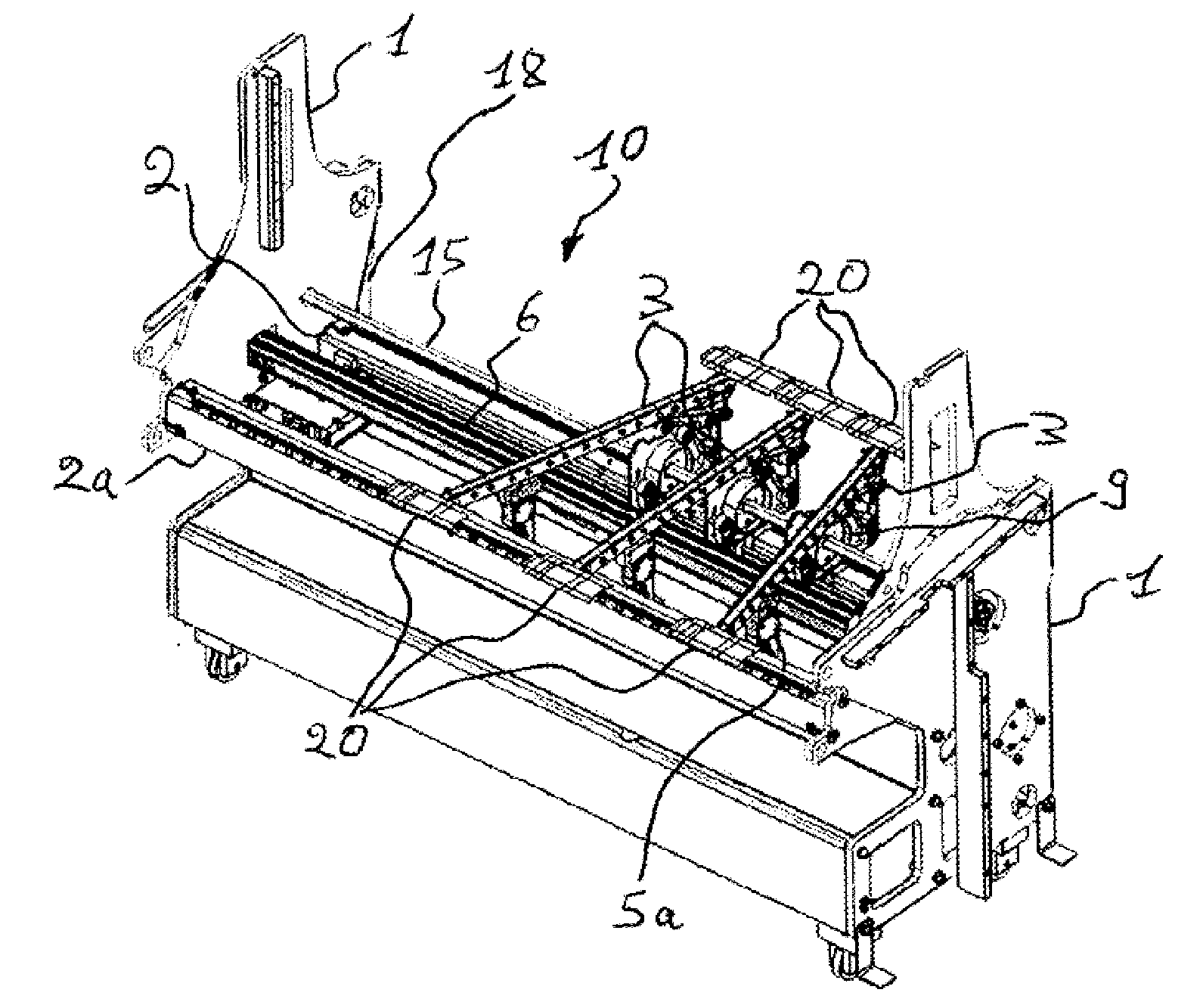 Unit for separating a pre-cut substrate positioned downstream from a cutting unit