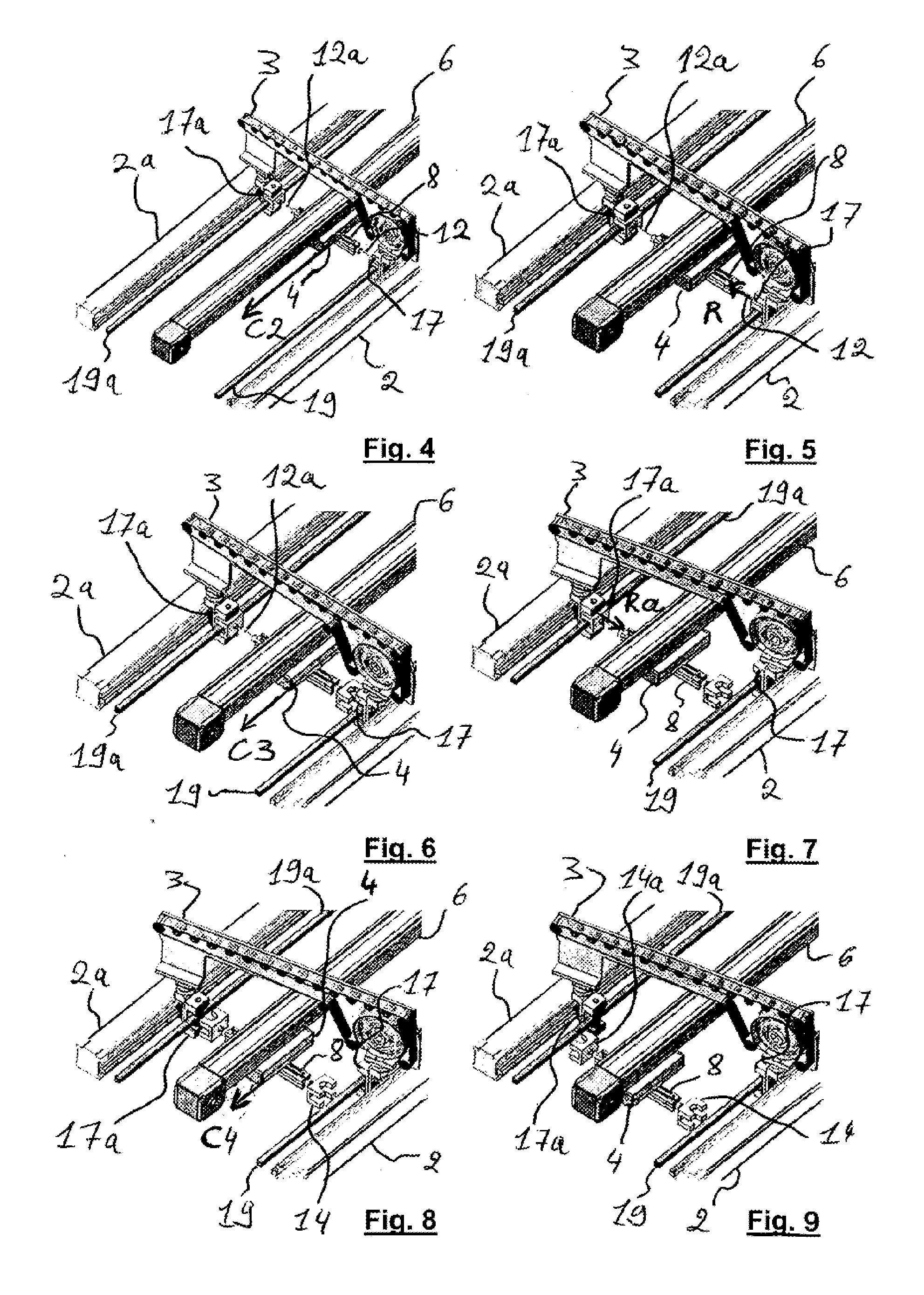 Unit for separating a pre-cut substrate positioned downstream from a cutting unit