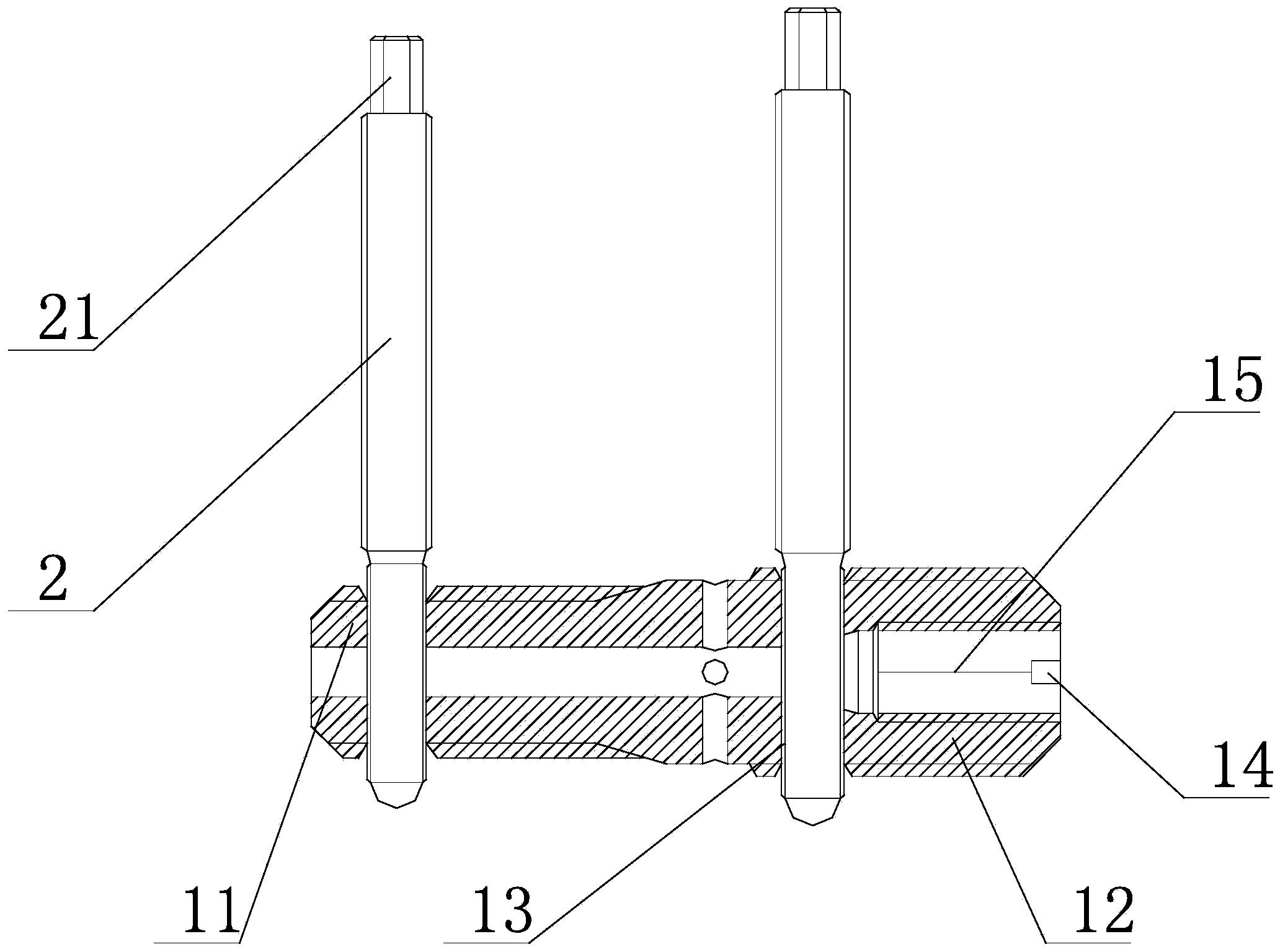 Locking screw of minimally invasive lumbosacral vertebrae locking axial fusion internal fixation system