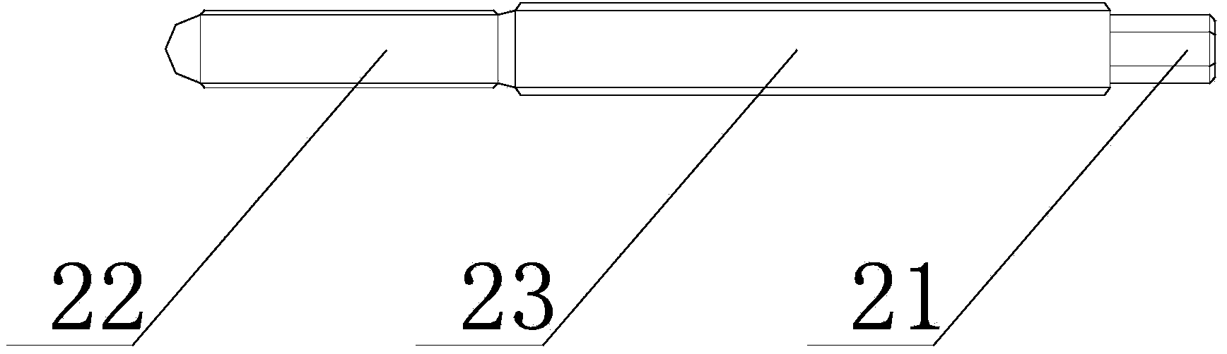 Locking screw of minimally invasive lumbosacral vertebrae locking axial fusion internal fixation system