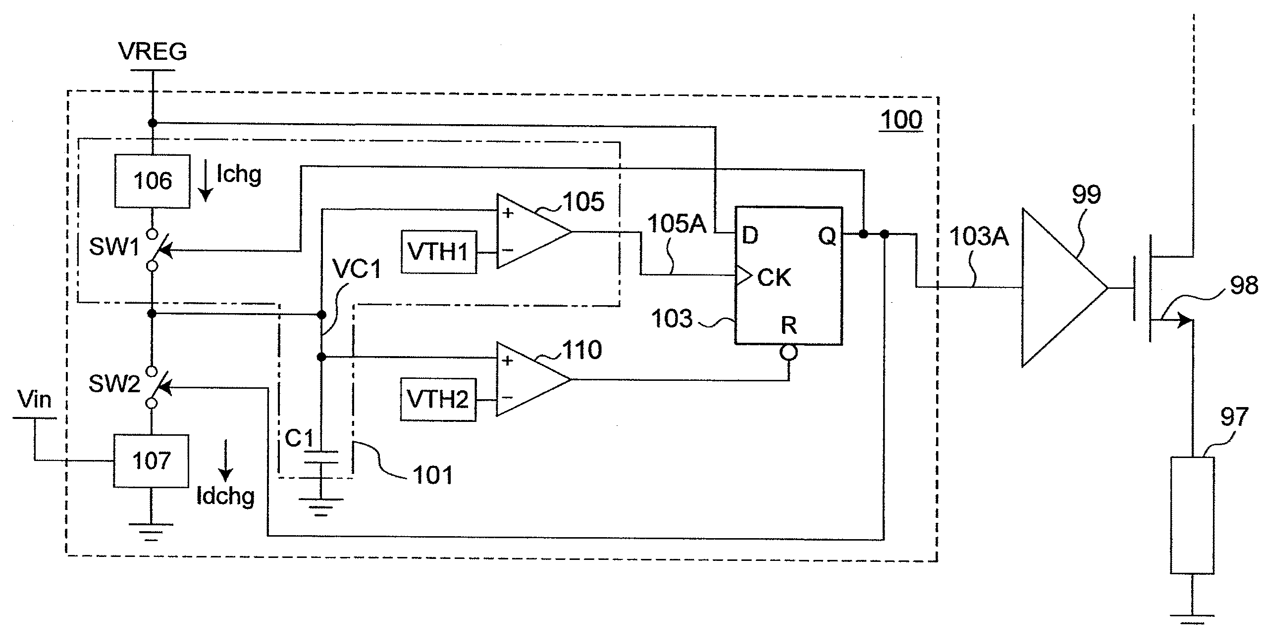 On-off timer circuit for use in dc-dc converter