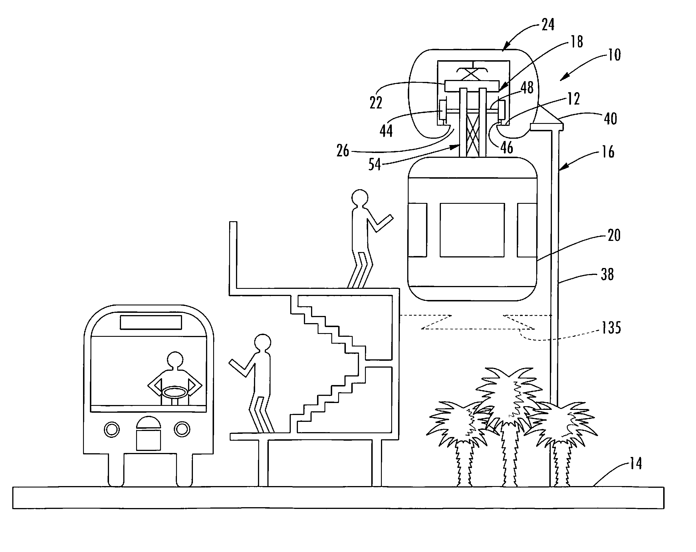 Overhead Suspended Transportation System and Method