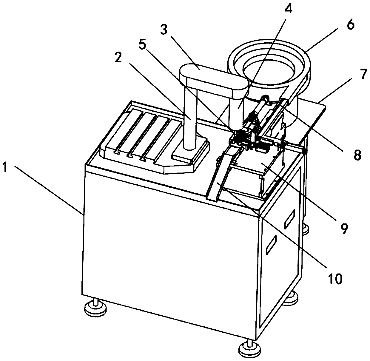 Rivet vibration feeding equipment for riveting machine core connecting rods and use method thereof