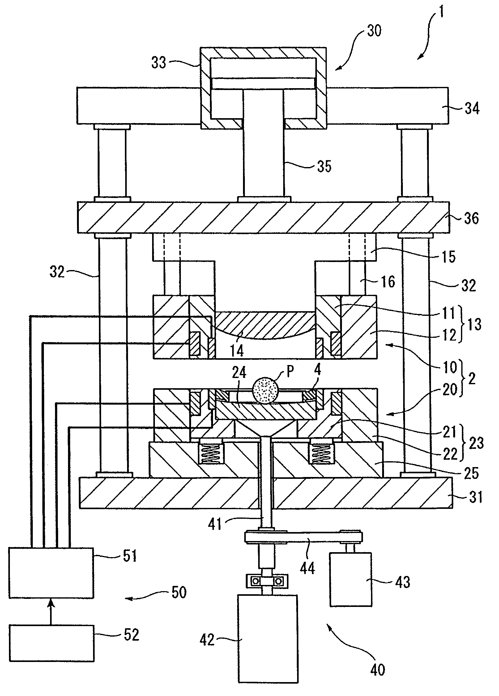 Method and device for producing optical part