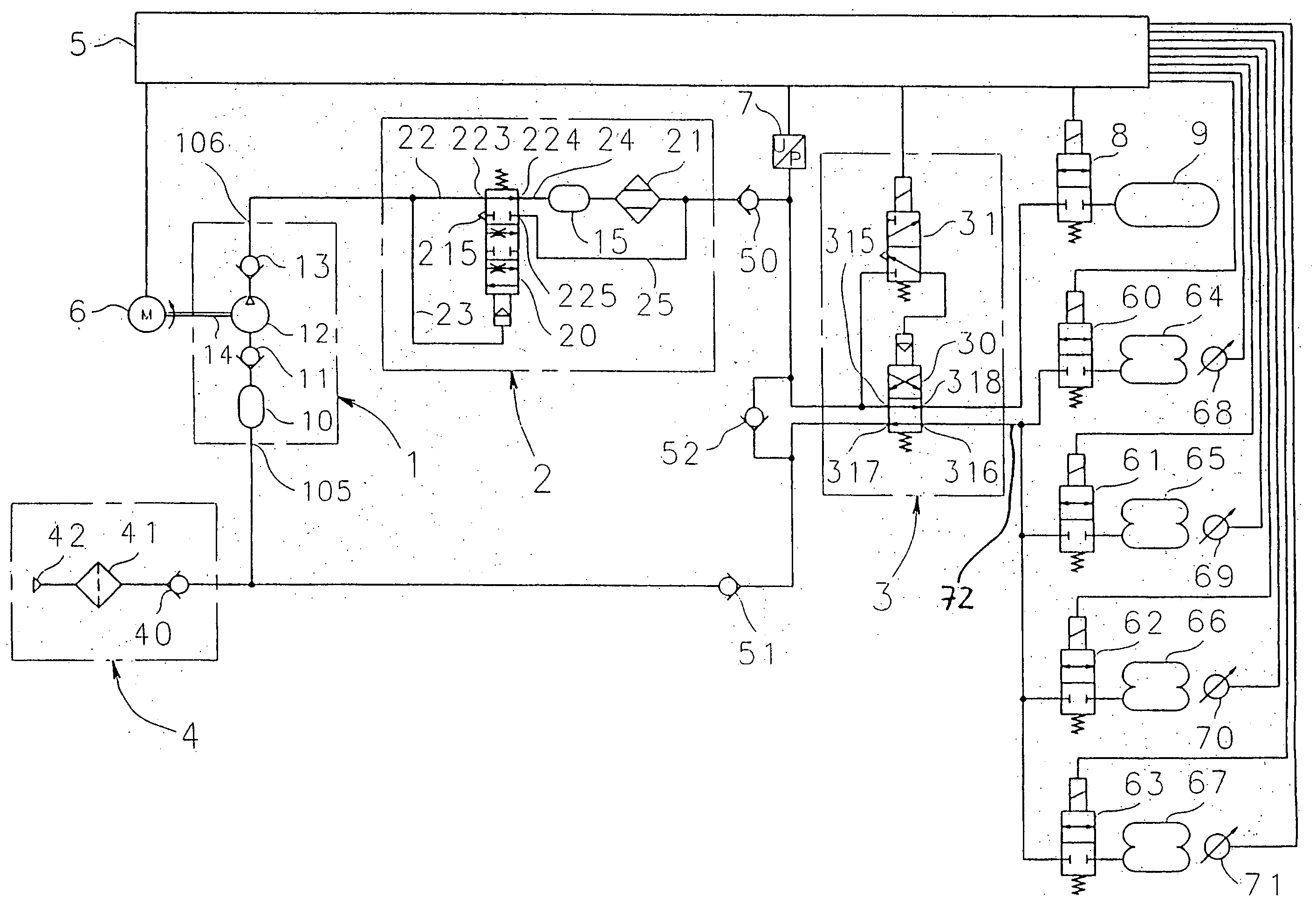 Pneumatic suspension system for a vehicle