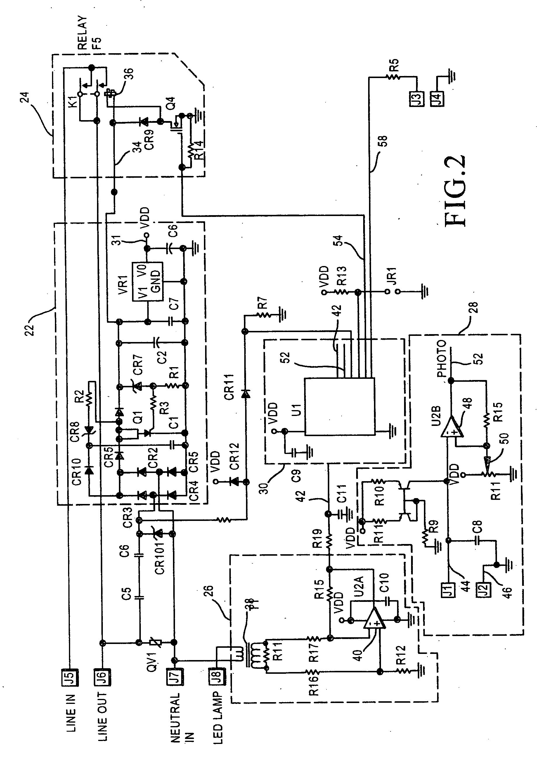 Anti-cycling control system for luminaires