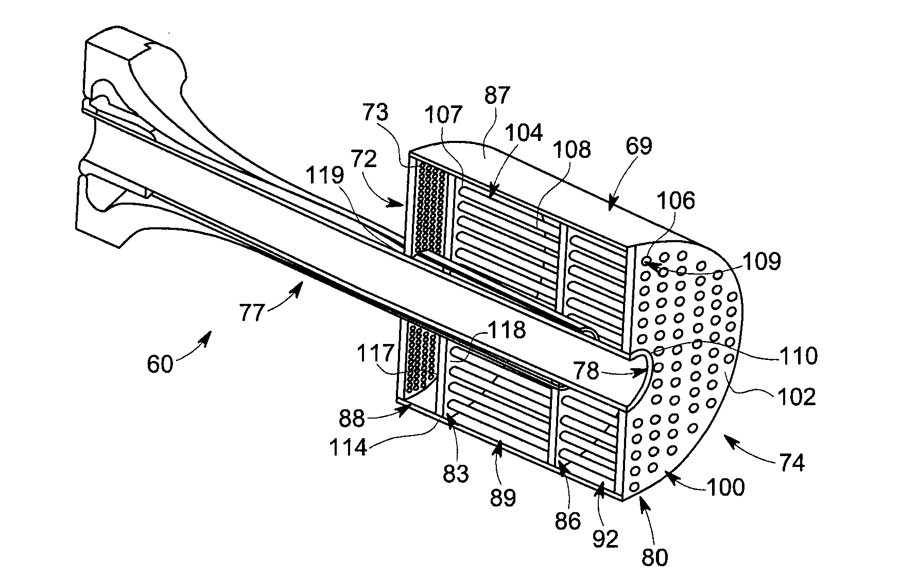 Turbomachine combustor nozzle including a monolithic nozzle component and method of forming the same