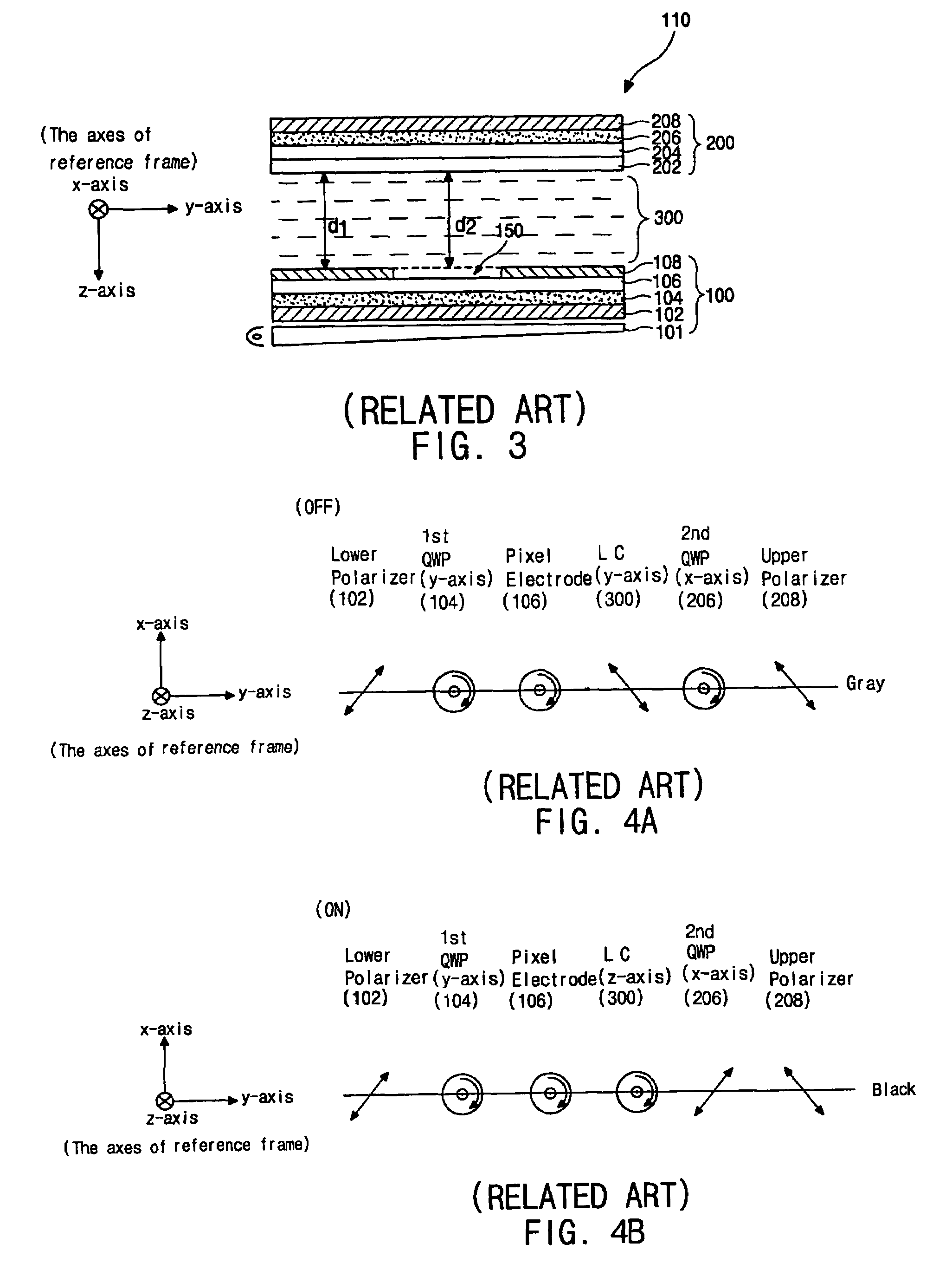 Transflective liquid crystal display device with particular angle relationships between the half wave plate and polarizers