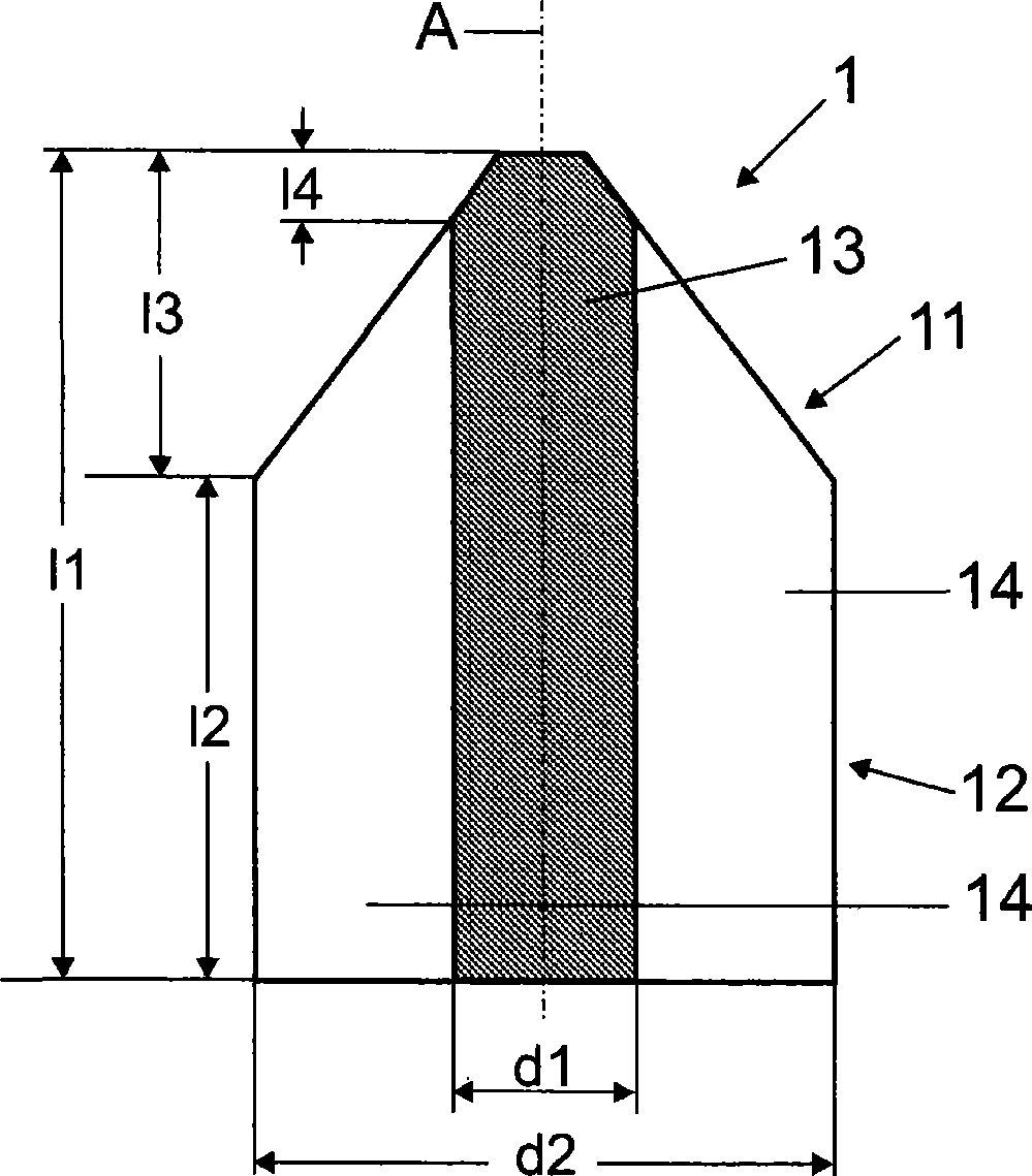 Electrode for a discharge lamp and a method for producing such an electrode