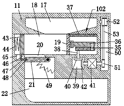 A device for collecting and compressing waste at the bottom of a machine tool