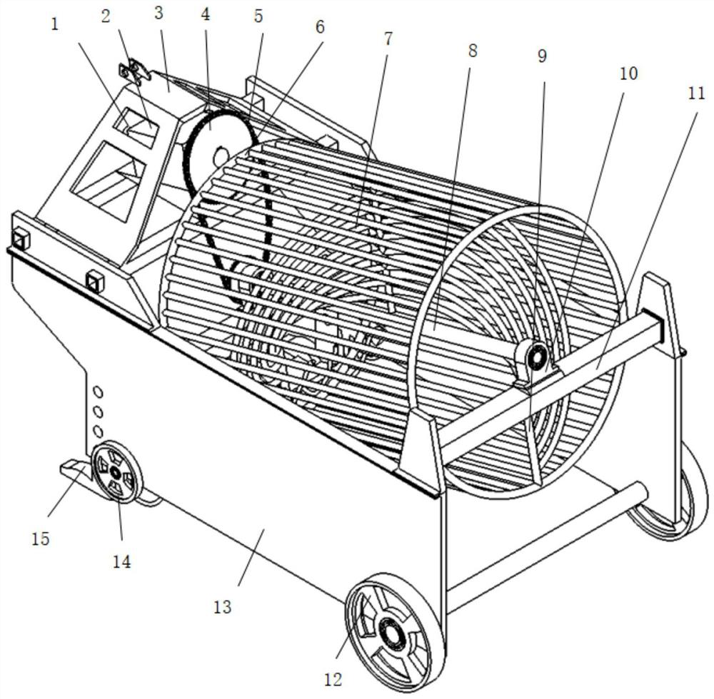 Spiral drum separation type cassava harvester