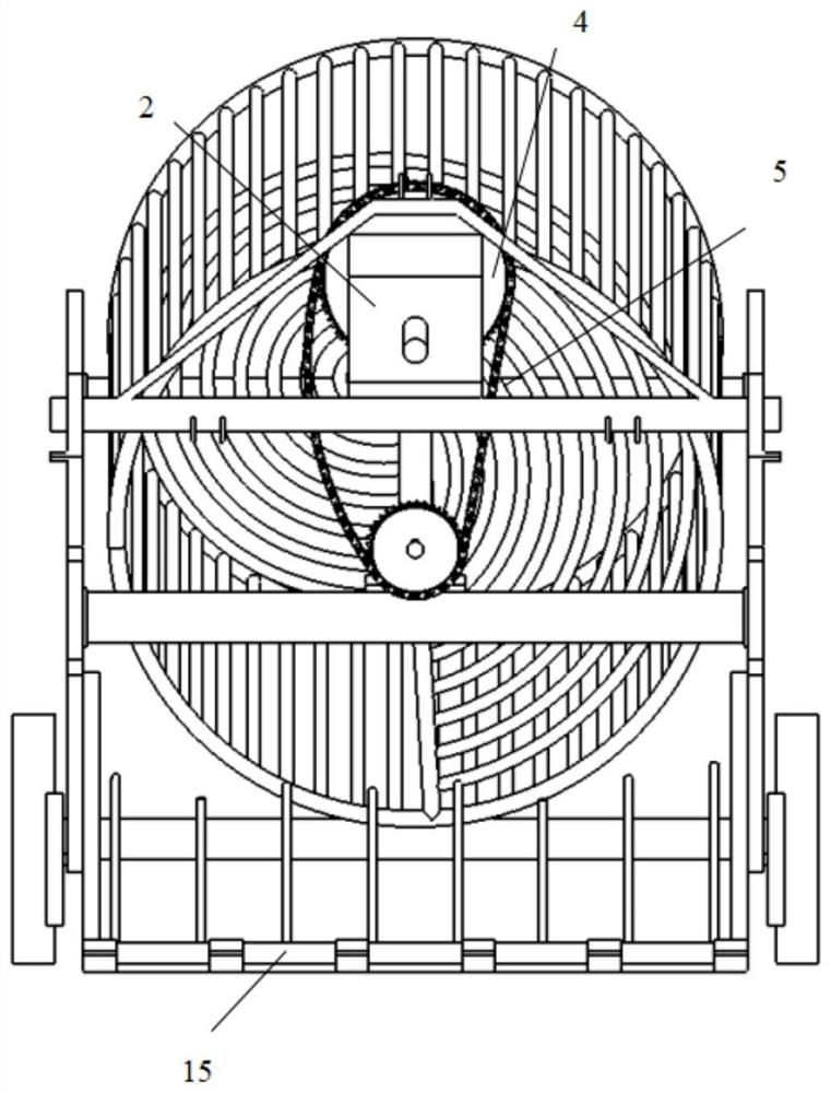 Spiral drum separation type cassava harvester