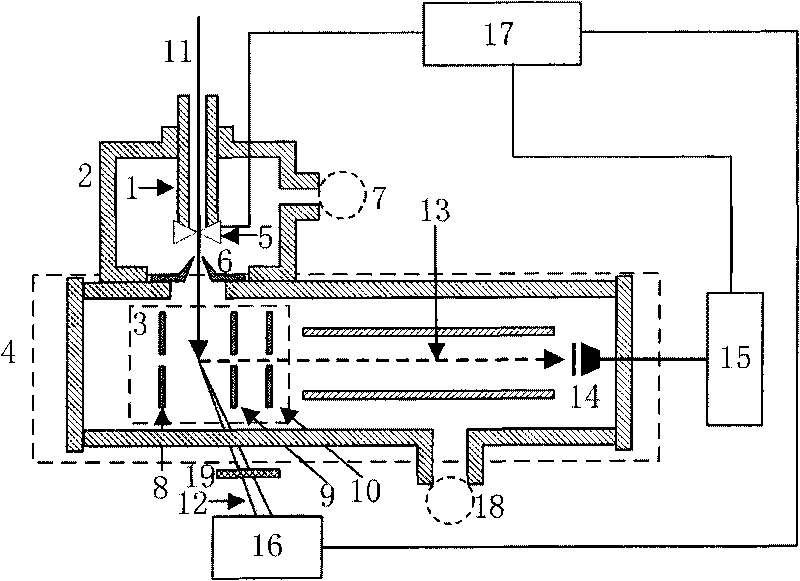 Time-of-flight mass spectrometer for measuring ratio of nano-particle component elements in real time