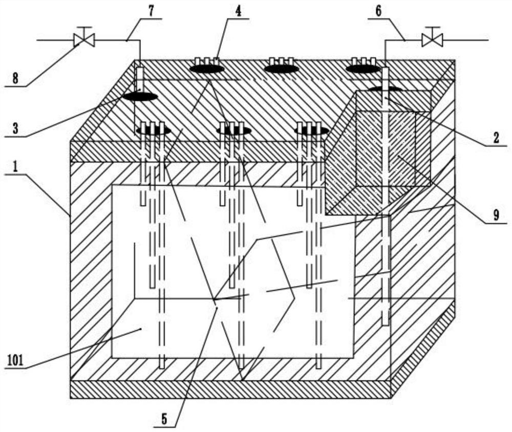 Complex fault block oil reservoir gravitational differentiation simulation experiment device and method