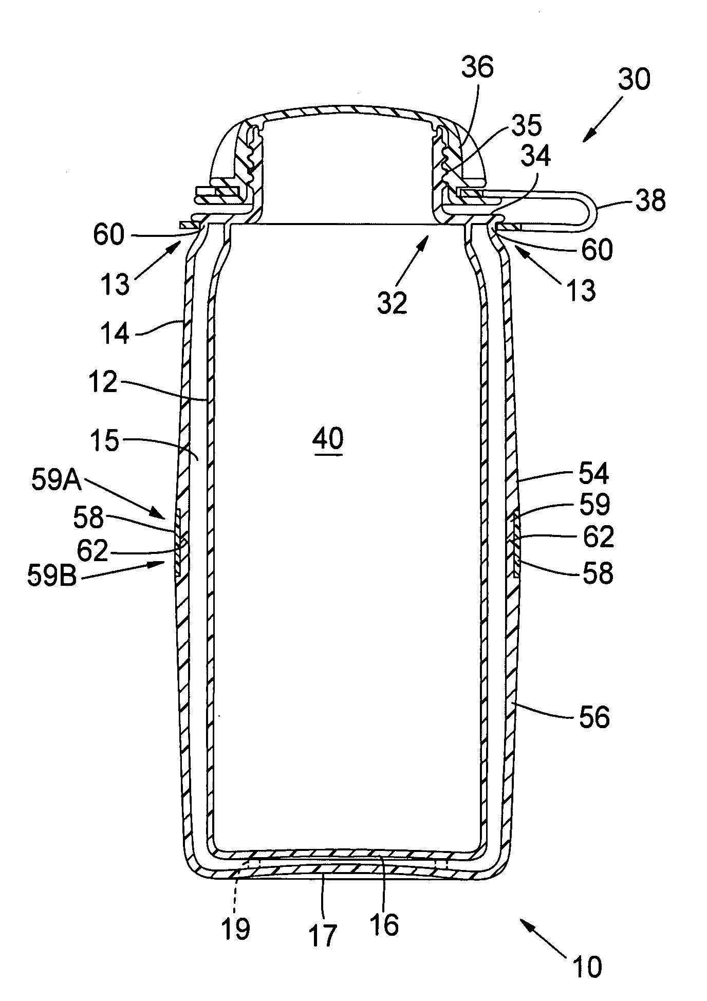 Polycarbonate double walled liquid holding vessel