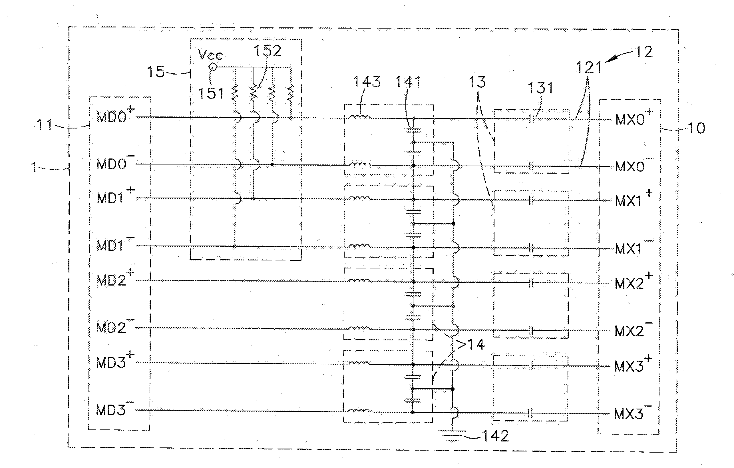 Network signal enhancement circuit assembly