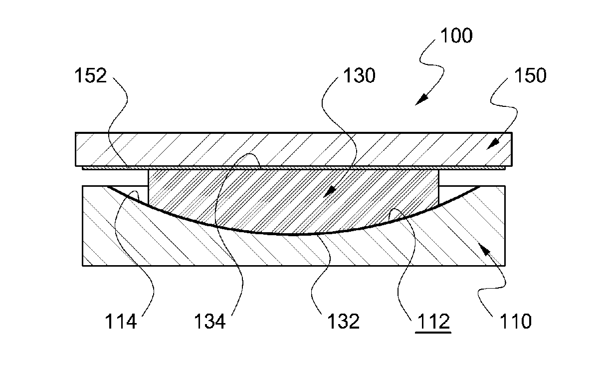 Spherical bearing and plastic block with spherical surface for the same