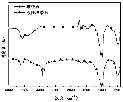 Method for modifying palygorskite surface by phosphoric acid and fatty amine