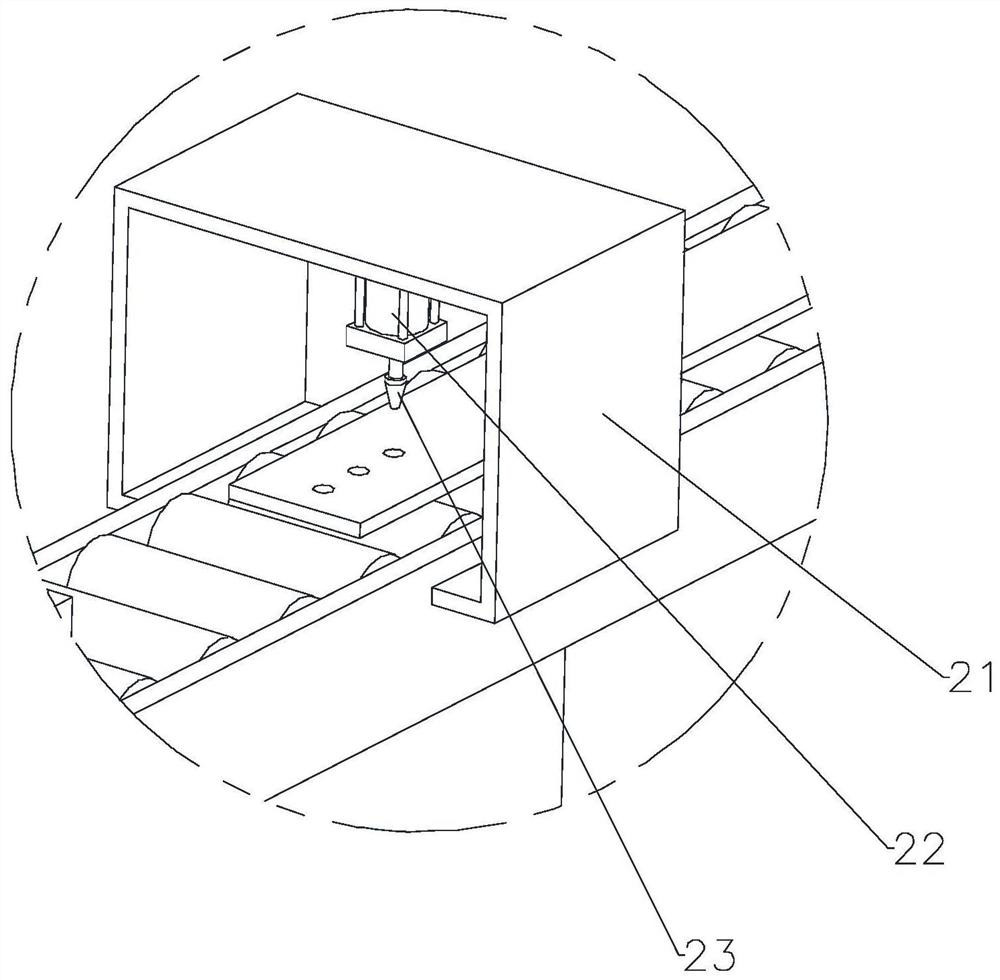 Wire distribution fastening device of automatic production equipment of snow-sweeping sheet brush and process of wire distribution fastening device