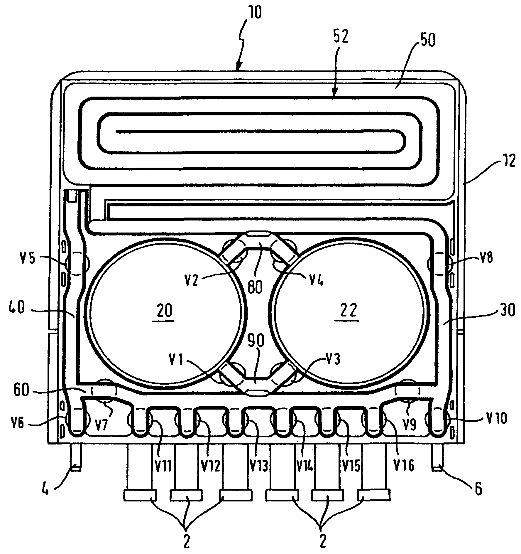 Cartridge for conveying fluids, particularly dialysis fluids