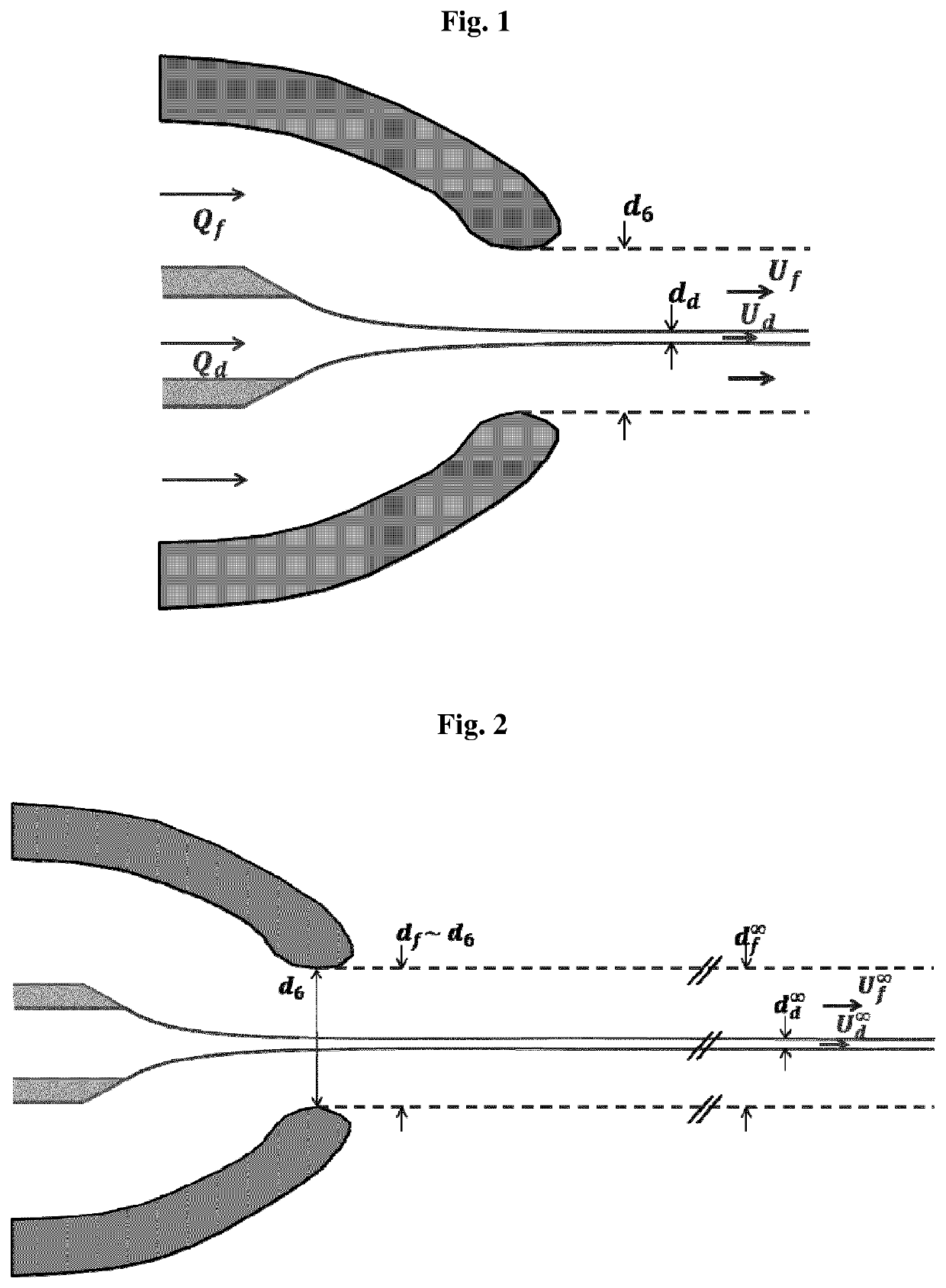 Method for producing elongated structures such as fibers from polymer solutions by straining flow spinning