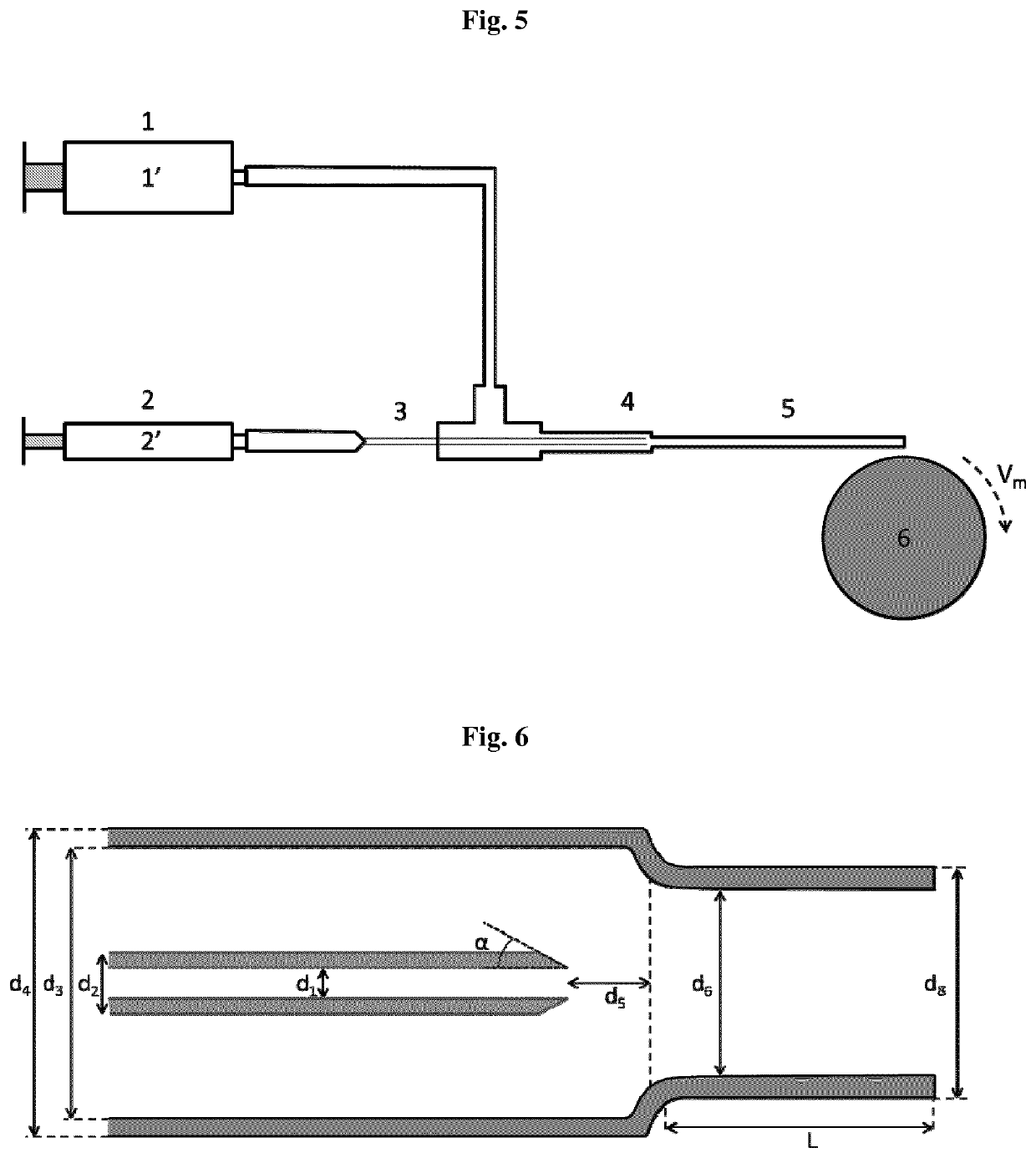 Method for producing elongated structures such as fibers from polymer solutions by straining flow spinning