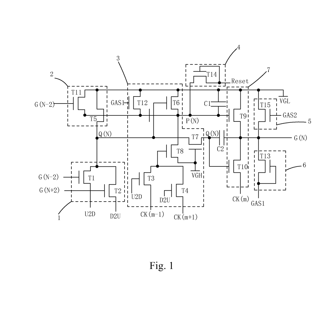 Goa circuit for in-cell type touch display panel