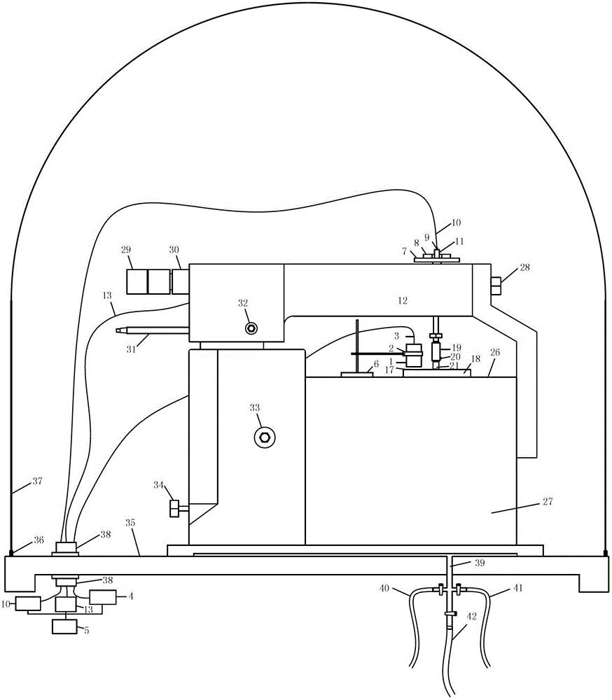 Device for measuring dynamic change of friction static electricity and friction property of insulating material