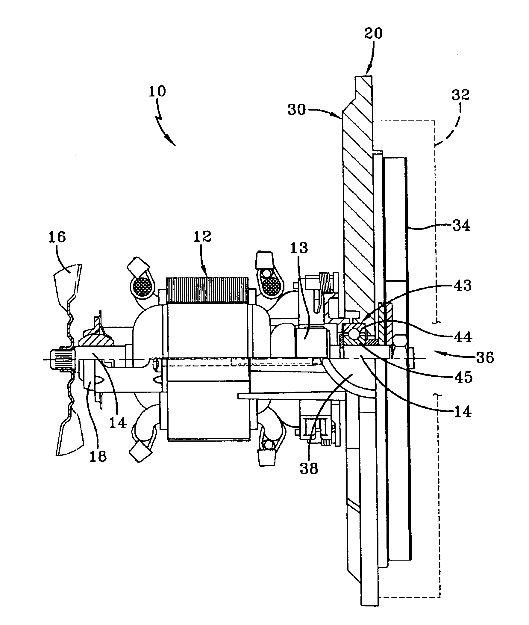 Fan motor bracket and baffle assembly