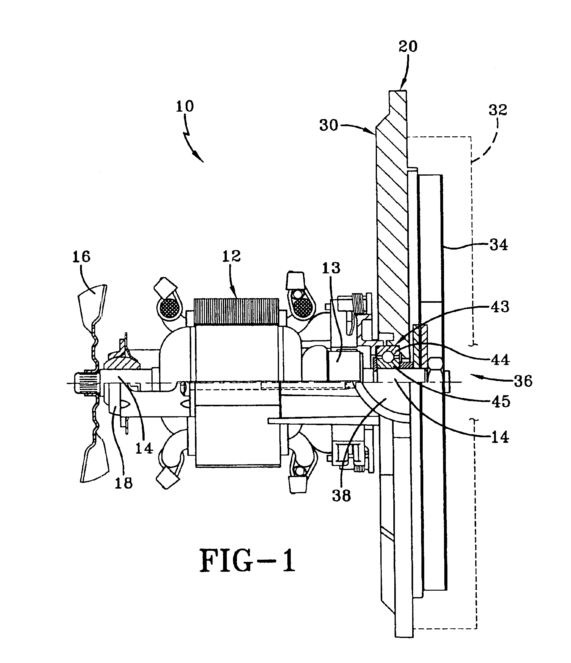 Fan motor bracket and baffle assembly