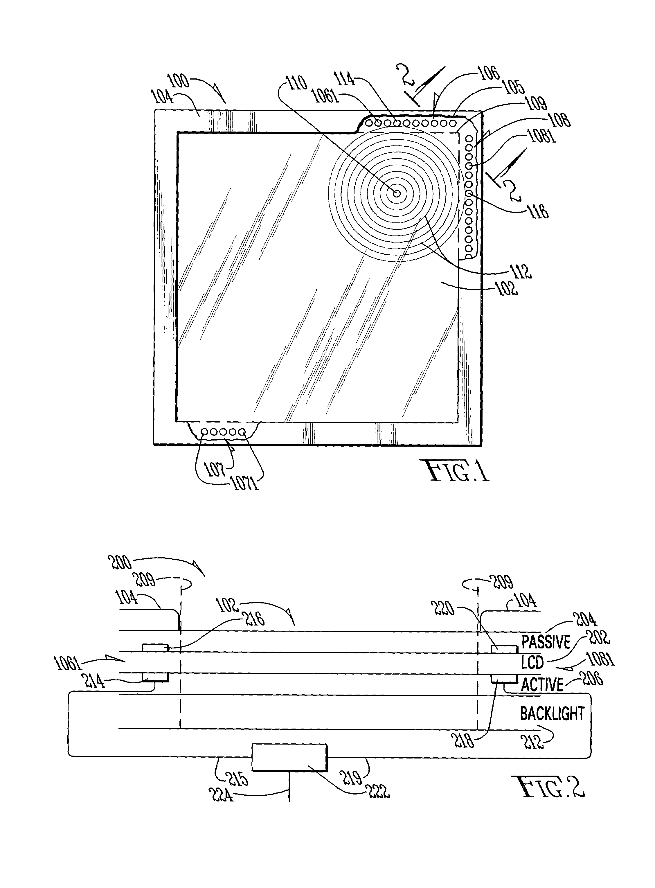 Method and apparatus for data entry for a liquid crystal display