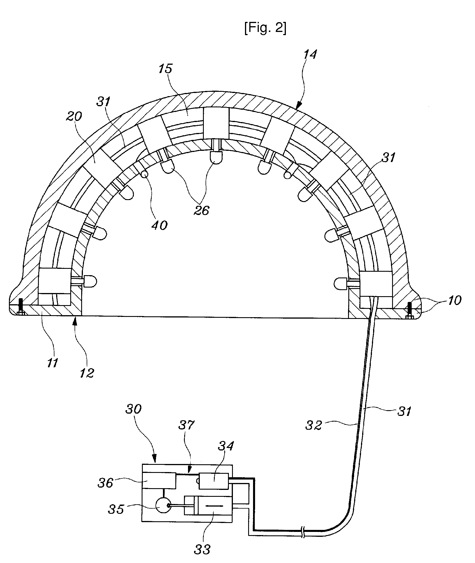 Apparatus for head acupressure using air pressure