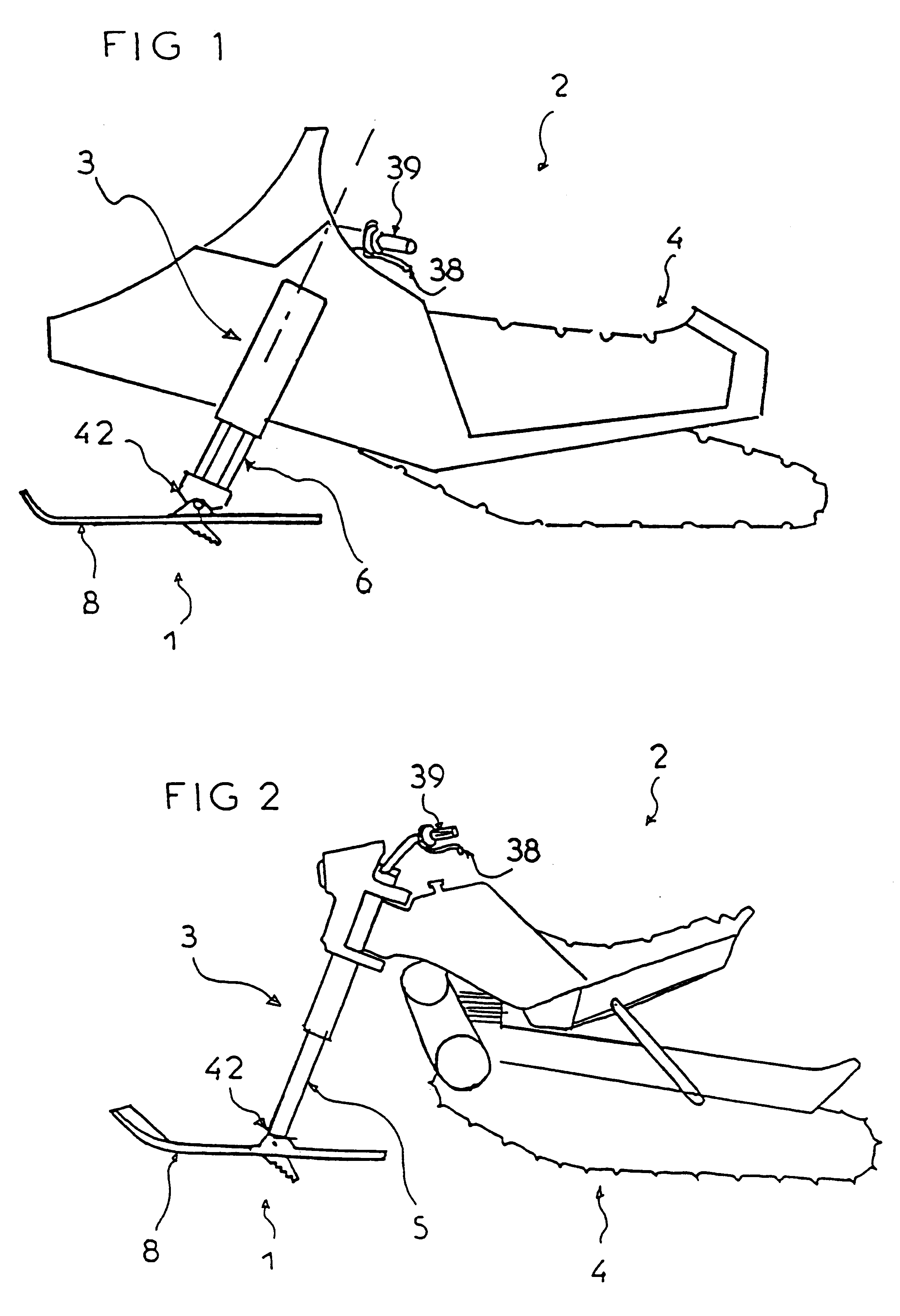 Braking device for a motorized snow vehicle