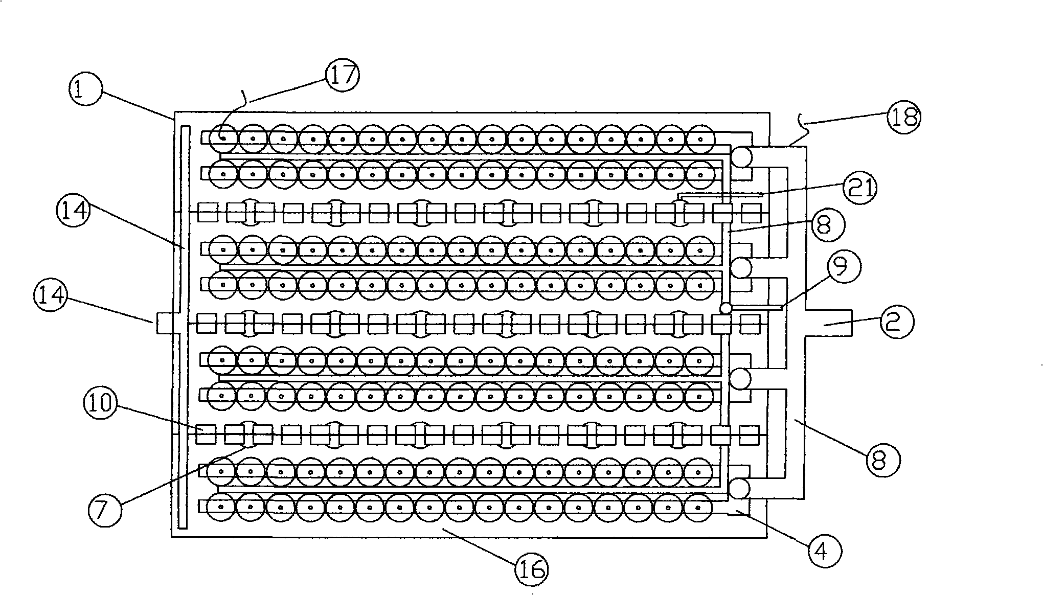 Iron-carbon pipe component capable of purifying waste water, integrated magnetoelectric oxidation biological filter chamber and application system