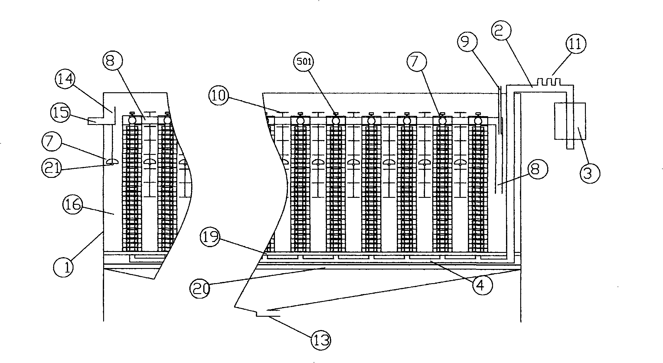 Iron-carbon pipe component capable of purifying waste water, integrated magnetoelectric oxidation biological filter chamber and application system