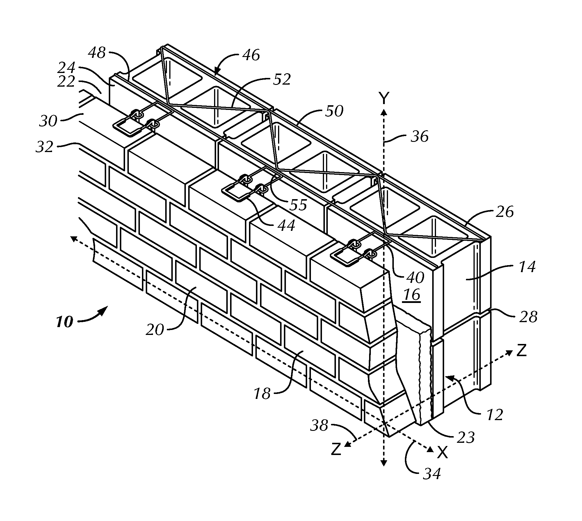 High-strength partially compressed low profile veneer tie and anchoring system utilizing the same