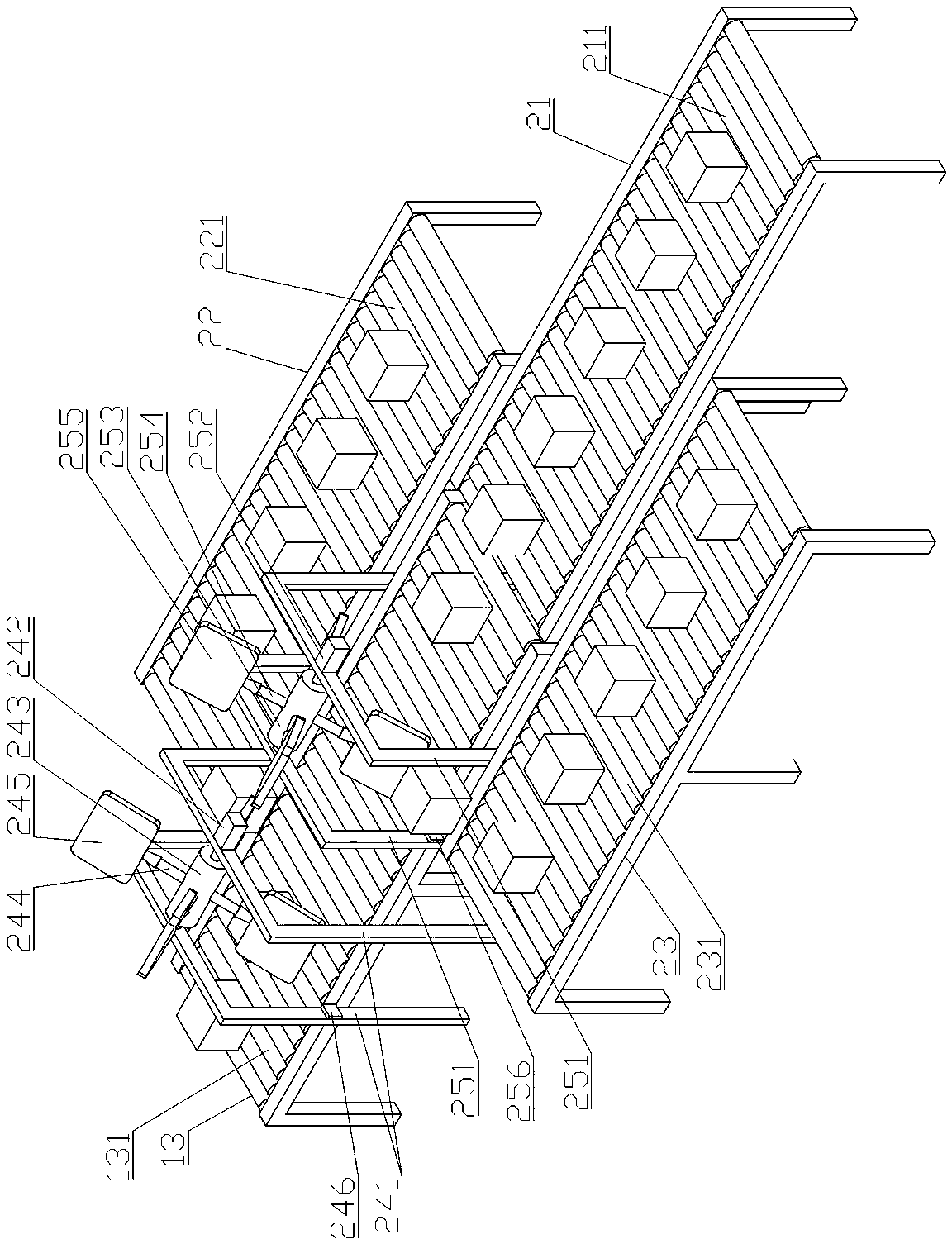 Code-scanning rear-mounted logistics sorting system