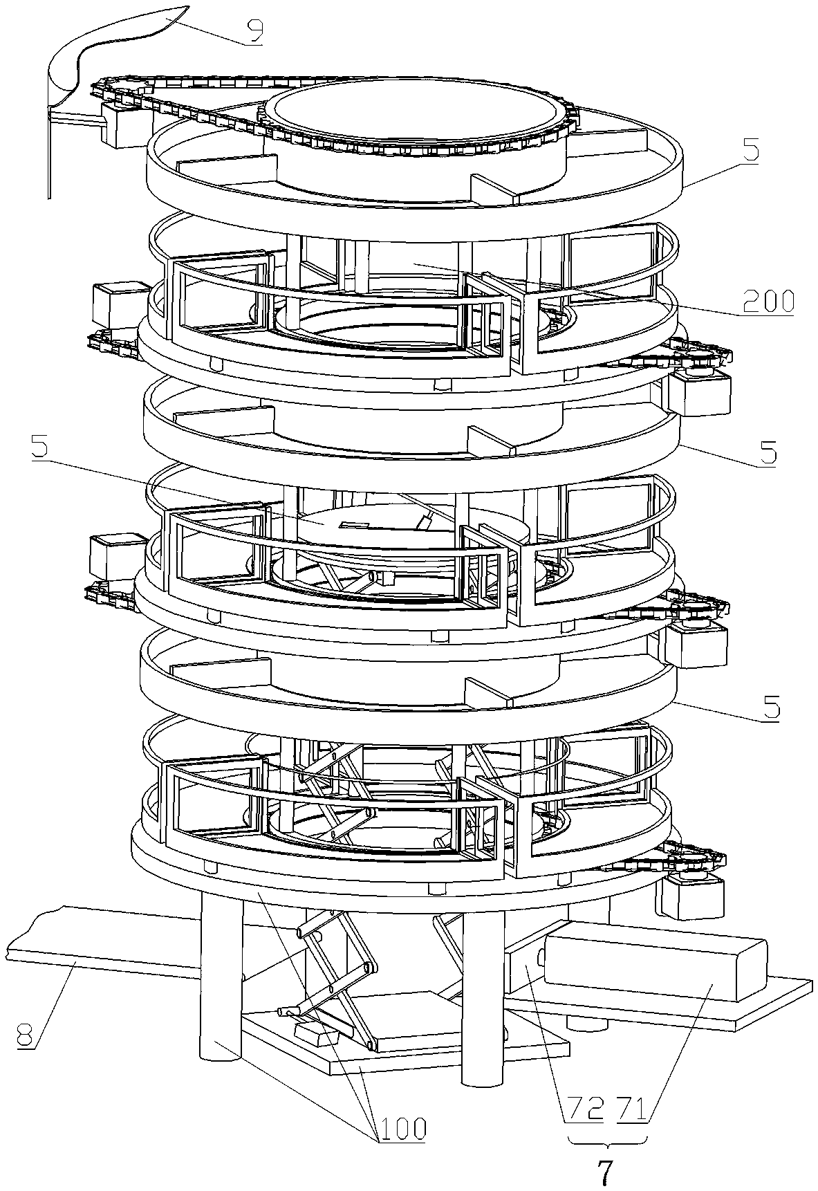 Code-scanning rear-mounted logistics sorting system