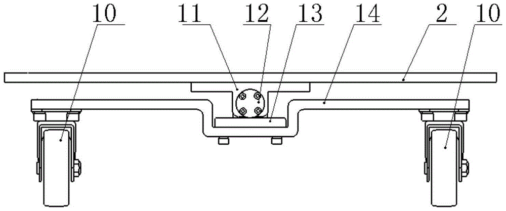 Four-wheel trolley chassis structure with suspension