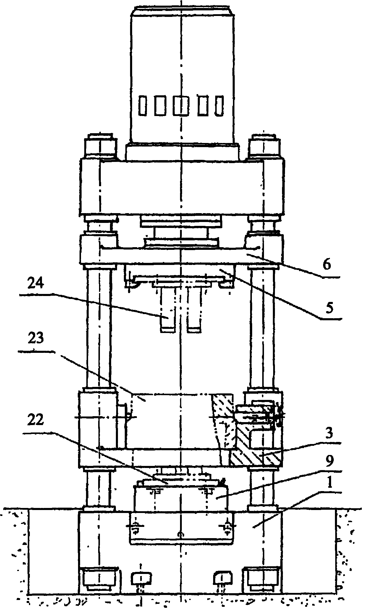 Lower mold positioning and locking device for fire-resistant brick forming hydraulic machine mold