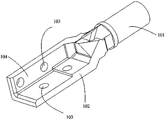 Right-angle step fixed high-voltage large-current wiring terminal